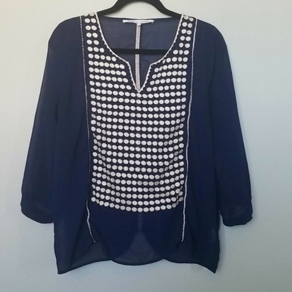 Collective concepts dot sheer blouse large - Picture 1 of 9